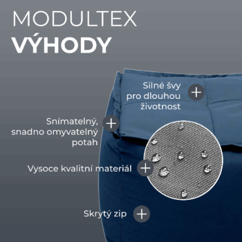 Deokork Záhradný detský textilný stolík/taburet MODULTEX KIDS (tmavo modrá)