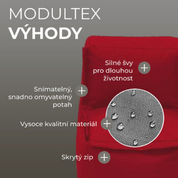 Deokork Záhradný detský textilný stredový diel MODULTEX KIDS (červená)