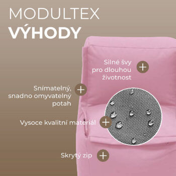 Deokork Záhradný detský textilný stredový diel MODULTEX KIDS (ružová)