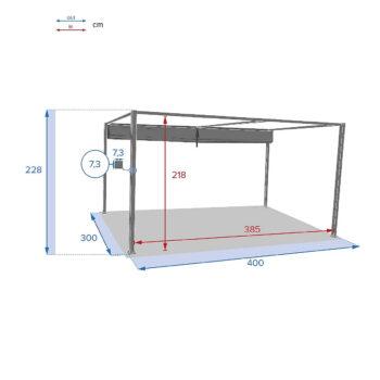 Deokork Záhradný hliníkový altánok DARWIN 3x4 m