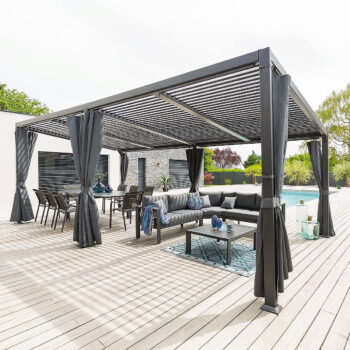 Deokork Záhradný hliníkový altánok LUXURY 6x3,5 m (grafit)