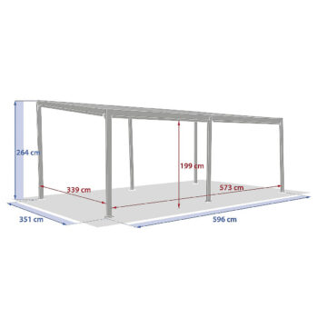 Deokork Záhradný hliníkový altánok LUXURY 6x3,5 m (grafit)