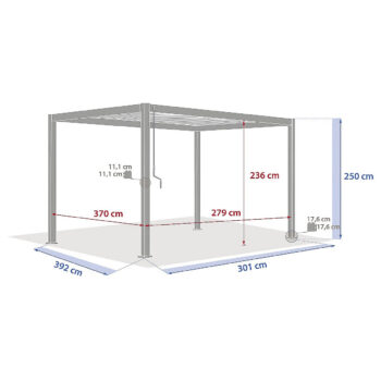Deokork Záhradný hliníkový altánok MEGAN 4x3 m (grafit)