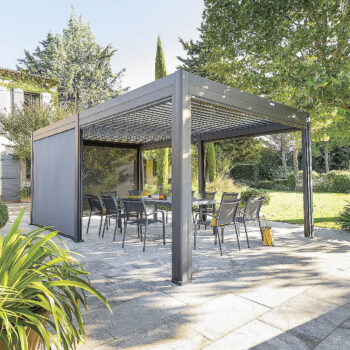 Deokork Záhradný hliníkový altánok MEGAN 6x3,6 m (grafit)