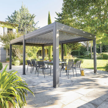 Deokork Záhradný hliníkový altánok MEGAN 6x3,6 m (grafit)