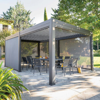 Deokork Záhradný hliníkový altánok MEGAN 6x3,6 m (grafit)