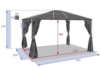 Deokork Záhradný hliníkový altánok ORLANDO 3,6x3 m