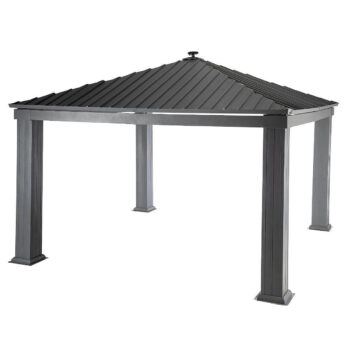 Deokork Záhradný hliníkový altánok PREMIUM 3,9 x 3,9 m (šedá)