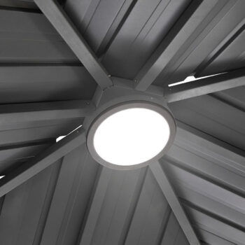 Deokork Záhradný hliníkový altánok PREMIUM 3,9 x 3,9 m (šedá)