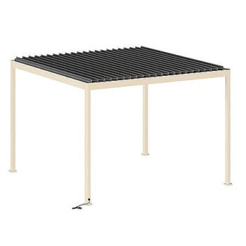Deokork Záhradný hliníkový altánok elektrický MEGAN 3,6x3,6 m (efekt dreva)
