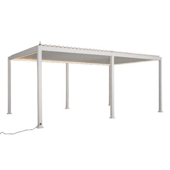 Deokork Záhradný hliníkový altánok elektrický MEGAN 6x3,6 m (biela)