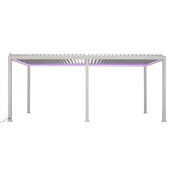 Deokork Záhradný hliníkový altánok elektrický MEGAN 6x3,6 m (biela)