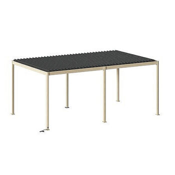 Deokork Záhradný hliníkový altánok elektrický MEGAN 6x3,6 m (efekt dreva)