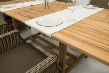 Deokork Záhradný obdĺžnikový stôl MONTANA 160/210 x 90 cm (teak)