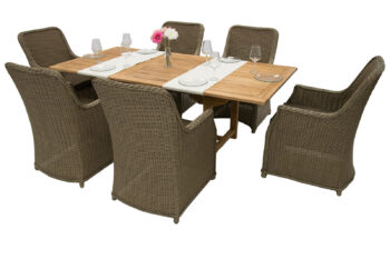 Deokork Záhradný obdĺžnikový stôl MONTANA 160/210 x 90 cm (teak)