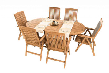 Deokork Záhradný oválný stôl SANTIAGO 160/210 x 100 cm (teak)