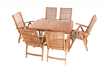 Deokork Záhradný pevný stôl obdĺžnik HARMONY 150x90 cm (teak)