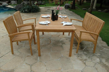 Deokork Záhradný pevný stôl obdĺžnik HARMONY 150x90 cm (teak)