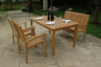 Deokork Záhradný pevný stôl obdĺžnik HARMONY 150x90 cm (teak)