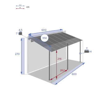 Deokork Záhradný prístrešok WILLIAM 6x3,5 m