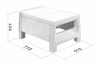 Deokork Záhradný ratanový stolík CORFU (cappuccino)