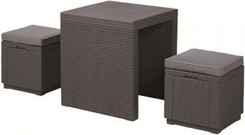 Deokork Záhradný ratanový taburet CUBE (antracit) ZADARMO PODUŠKA