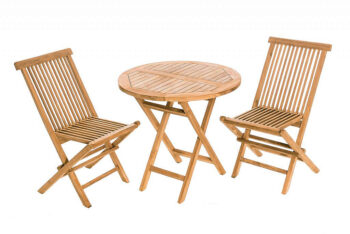 Deokork Záhradný skládací stôl IVORY ⌀ 80 cm (teak)