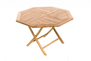 Deokork Záhradný skládací stôl osemuholník HAGEN ⌀ 120 cm (teak)