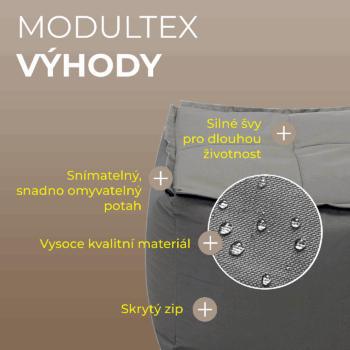 Deokork Záhradný textilný stolík/taburet MODULTEX (šedo-hnedá)