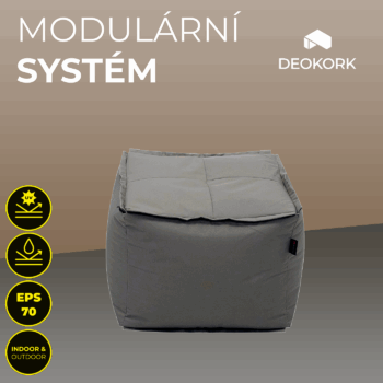 Deokork Záhradný textilný stolík/taburet MODULTEX (šedo-hnedá)