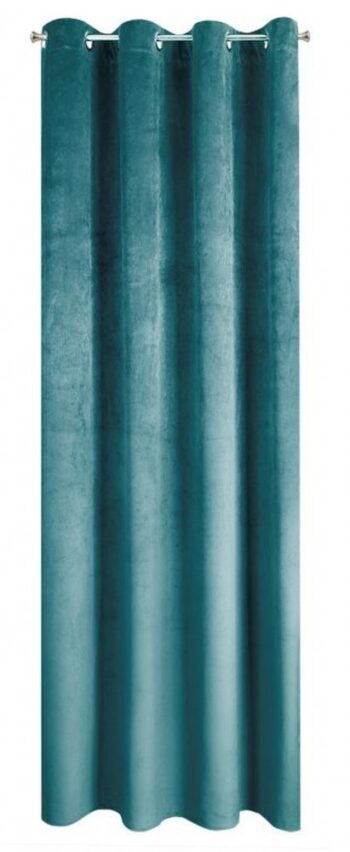Designové modré zatemňujúce zamatové závesy na kruhy 140 x 250 cm