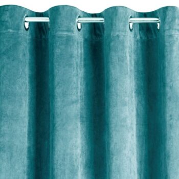 Designové modré zatemňujúce zamatové závesy na kruhy 140 x 250 cm