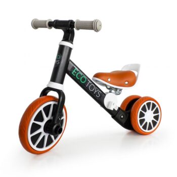 Detská balančná trojkolka v čiernej farbe Ecotoys