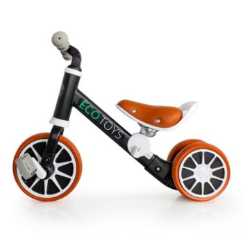 Detská balančná trojkolka v čiernej farbe Ecotoys