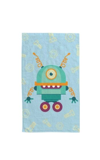 Detská bavlnená osuška s potlačou robota Šírka: 30  cm | Dĺžka: 50 cm
