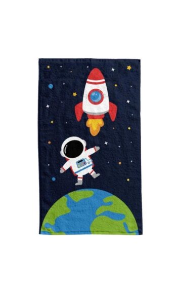 Detská bavlnená osuška s vesmírnym motívom – pre malých astronómov Šírka: 30  cm | Dĺžka: 50 cm