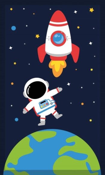 Detská bavlnená osuška s vesmírnym motívom – pre malých astronómov Šírka: 30  cm | Dĺžka: 50 cm