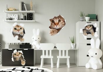Detská nálepka na stenu s roztomilým mačiatkom 60 x 120 cm