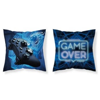 Detská obliečka na vankúš Game Over - modrá Šírka: 40 cm | Dĺžka: 40 cm