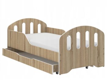 Detská posteľ SMILE so šuflíkom 160 x 80 cm v dekore dub sonoma