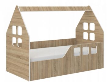 Detská posteľ domček 160 x 80 cm v dekore dub sonoma pravá