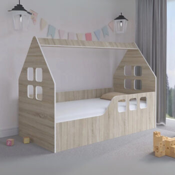 Detská posteľ domček 160 x 80 cm v dekore dub sonoma pravá