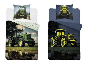 Detská posteľná bielizeň 100 % bavlna –  Traktor - svieti v tme Šírka: 160 cm | Dĺžka: 200 cm