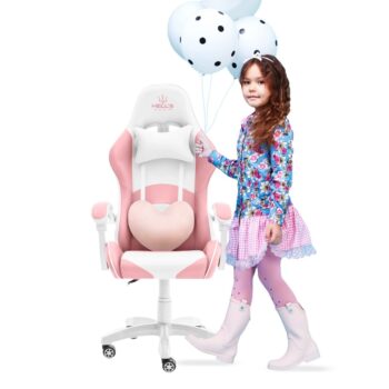 Detská stolička na hranie v ružovej farbe pre dievča KIDS PINK- WHITE