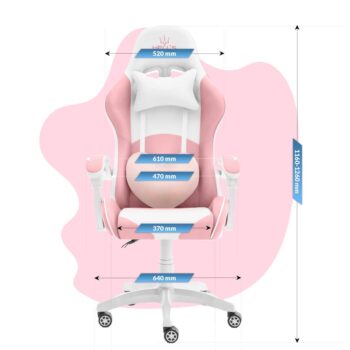 Detská stolička na hranie v ružovej farbe pre dievča KIDS PINK- WHITE