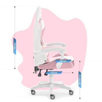 Detská stolička na hranie v ružovej farbe pre dievča KIDS PINK- WHITE