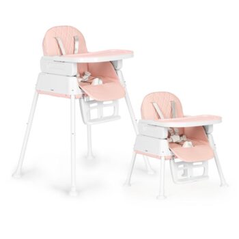 Detská stolička na kŕmenie 3v1 skladacia Ecotoys Pink