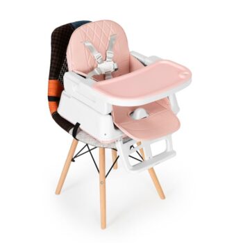 Detská stolička na kŕmenie 3v1 skladacia Ecotoys Pink