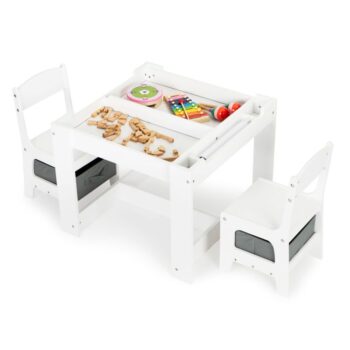 Detská súprava dreveného stola a stoličiek ECOTOYS