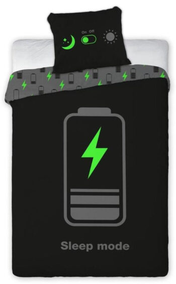 Detské bavlnené obliečky s motívom -  telefon Sleep Mode 2 časti: 1ks 140 cmx200 + obliečka 70 cmx90 70 x 90 cm